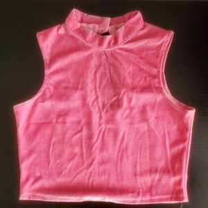 Velvet High Neck Tank Top